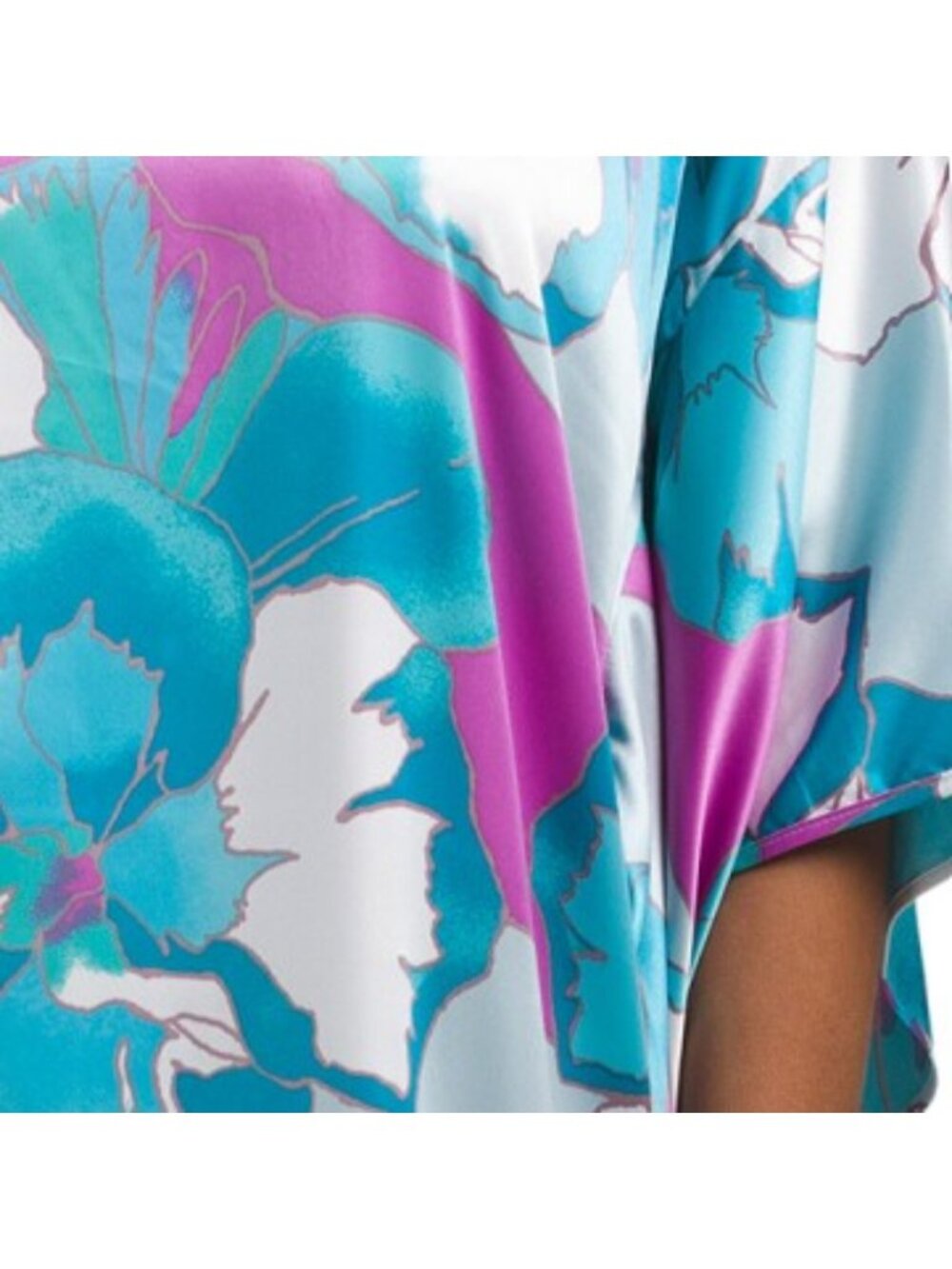 N NATORI Floria Printed Mandarin Butterfly Caftan - Picture 4 of 4